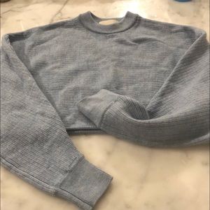 Wilfred Free Aritzia Light Blue Cropped Sweater